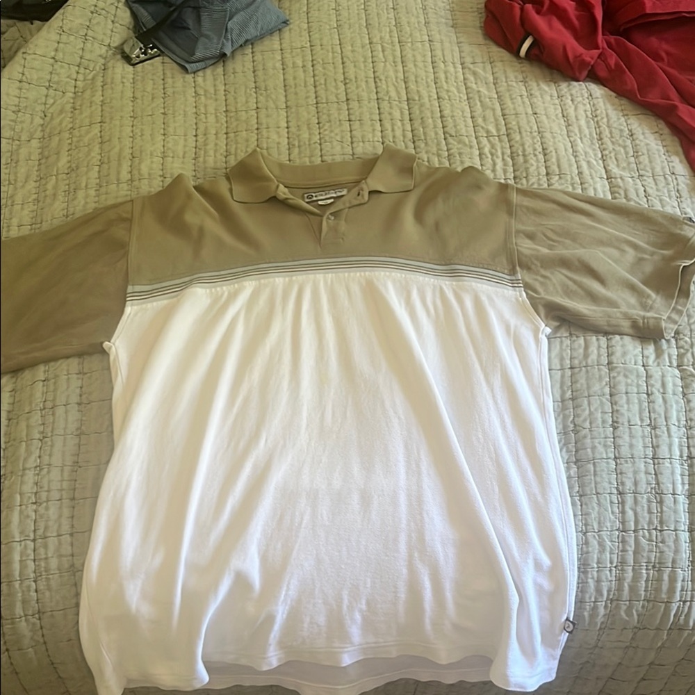 Rusty Beige and White Polo Shirt